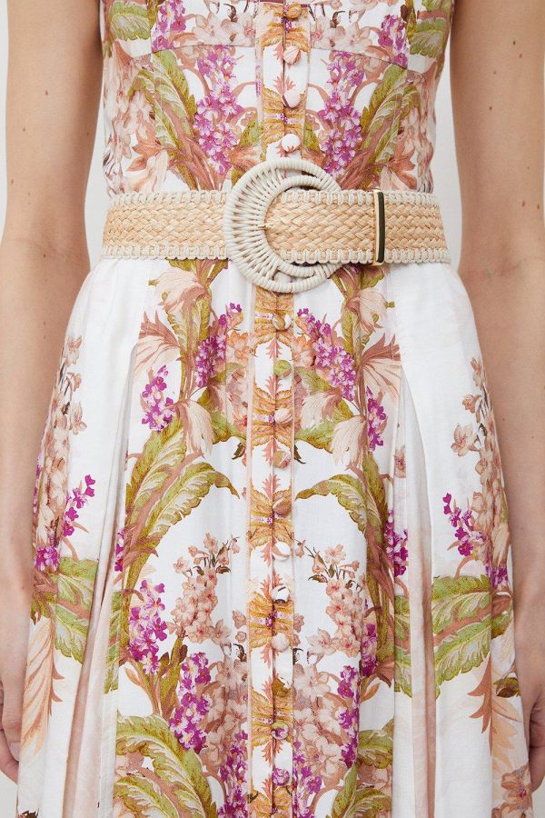 WWXT1288 Linen Strappy Midaxi Dress - Image 5